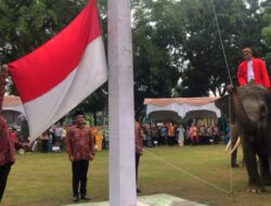 Upacara HUT ke-80 RI di BBKSDA Riau, Gajah Sumatera Mencuri Perhatian Undangan