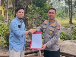 PT Bumi Siak Pusako Bantu Fasilitas Parkir Polsek Sabak Auh