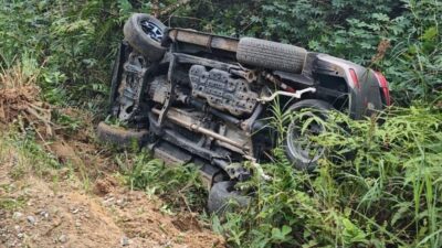 Mobil Fortuner Terbalik Saat Dikejar Polisi, Dua Terduga Pengedar Sabu Ditangkap di Rohil
